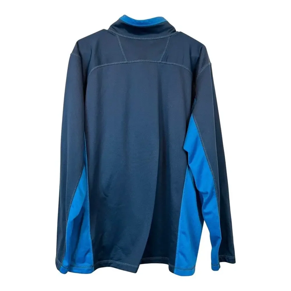 The North Face Mens Long Sleeve Quarter Zip Jacket Sz XL Blue Fleece